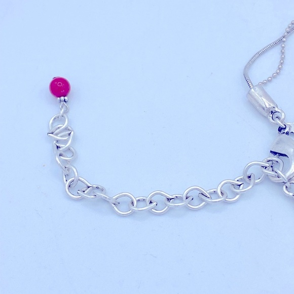 Chicos Cherry Red/Silver Toned Rebecca  Pendant Necklace Exclusively For Chicos - Picture 11 of 12